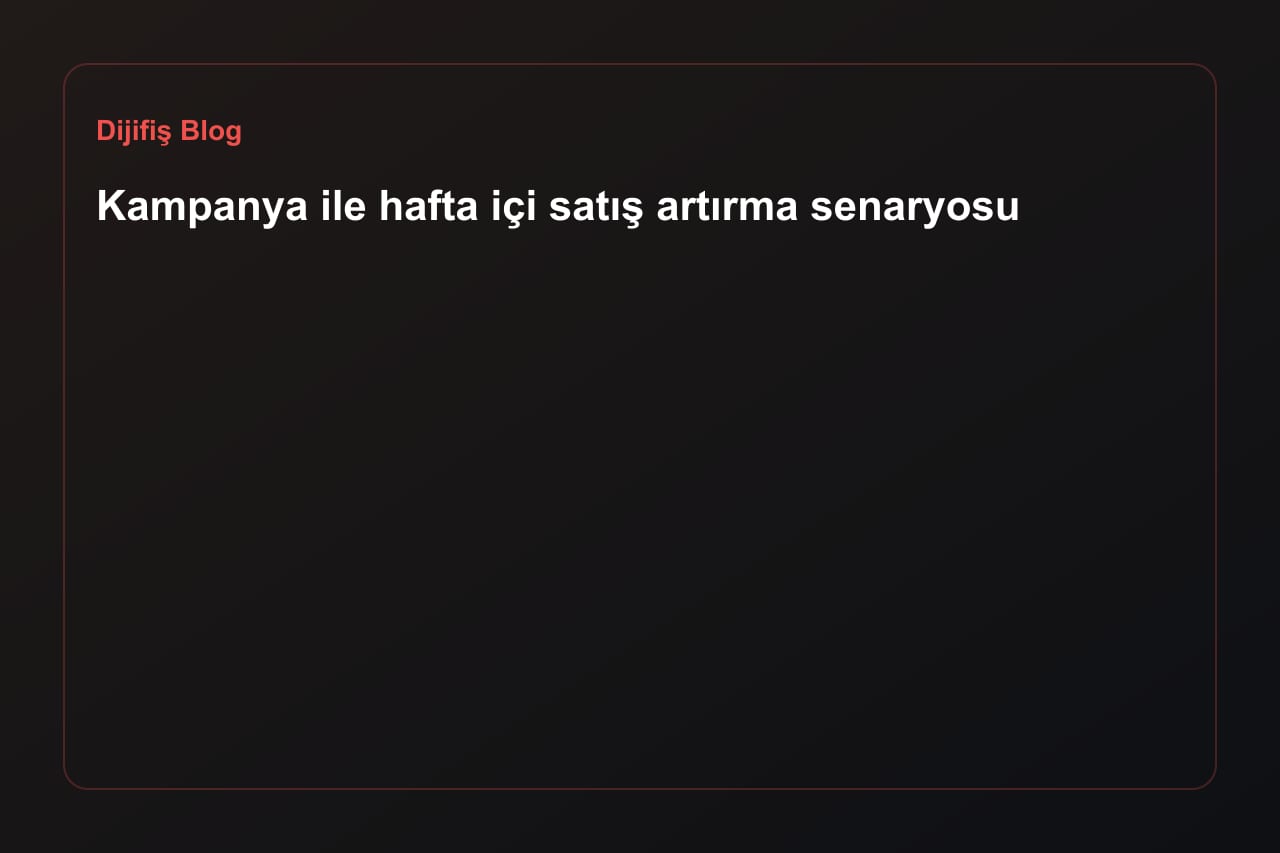 Kampanya ile hafta içi satış artırma senaryosu