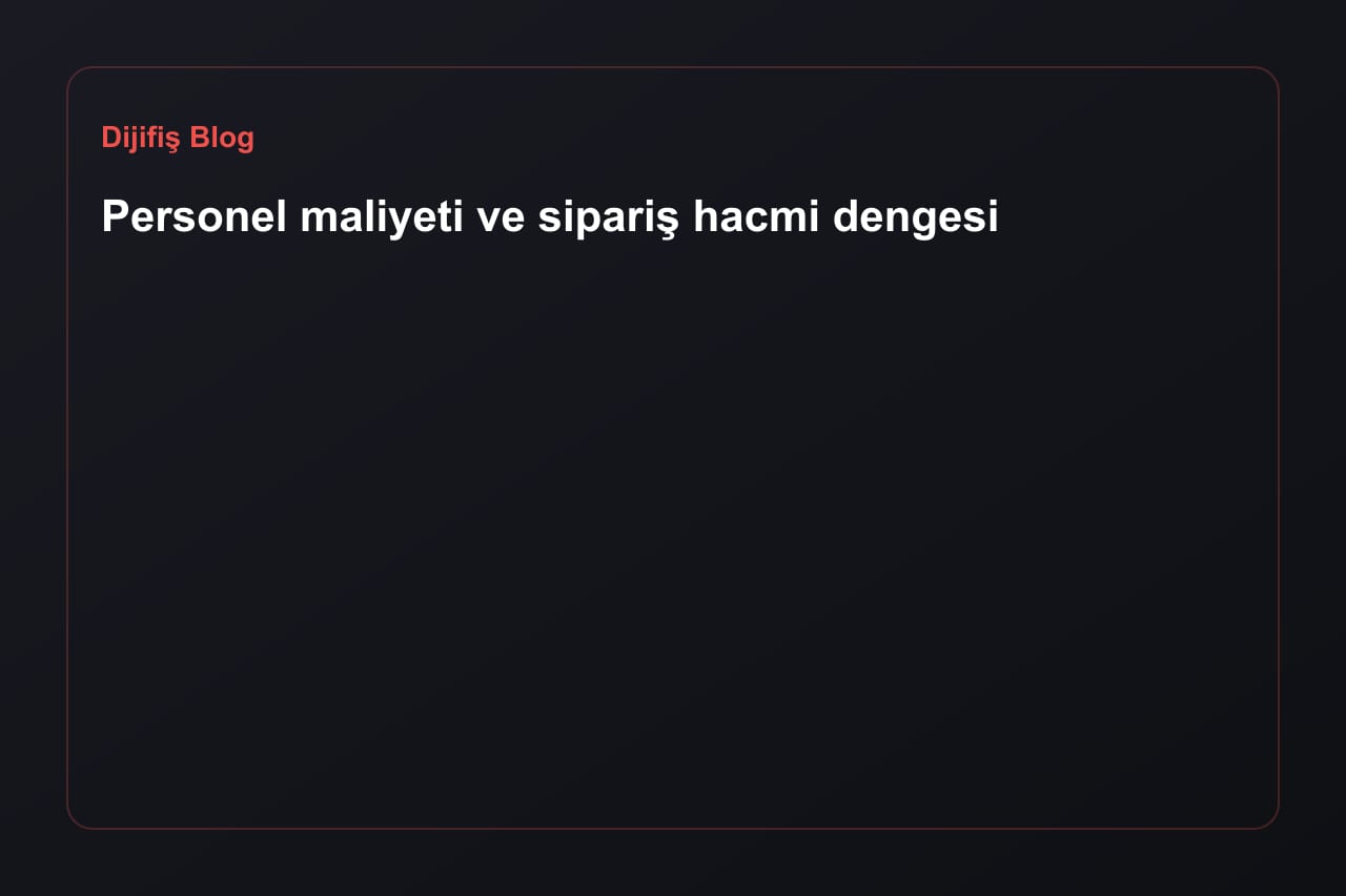 Personel maliyeti ve sipariş hacmi dengesi