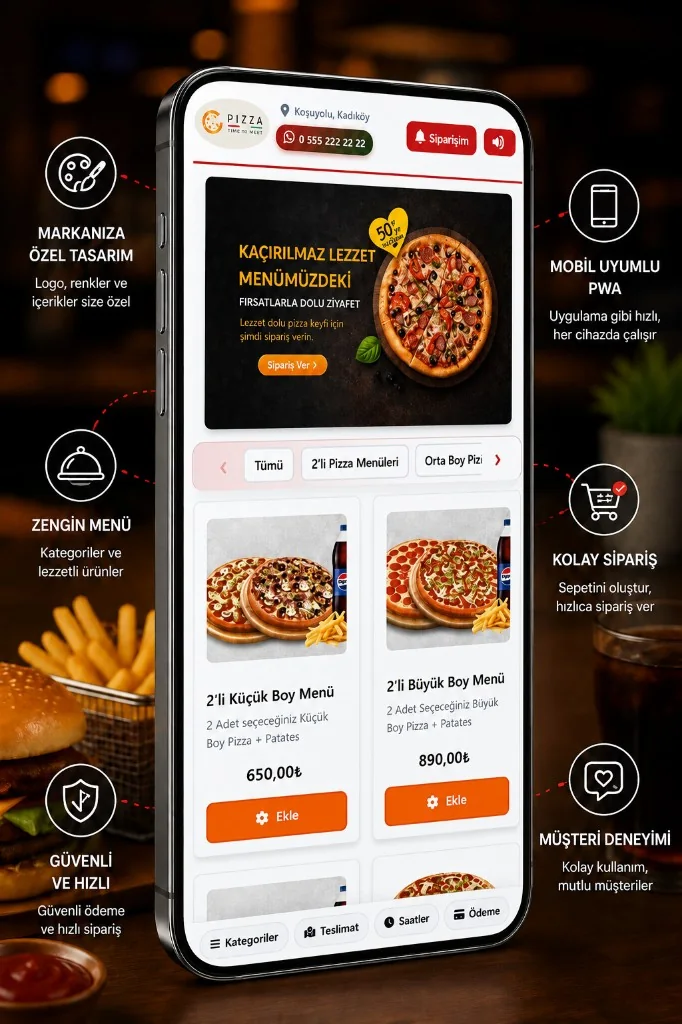 Brand-specific mobile ordering screen