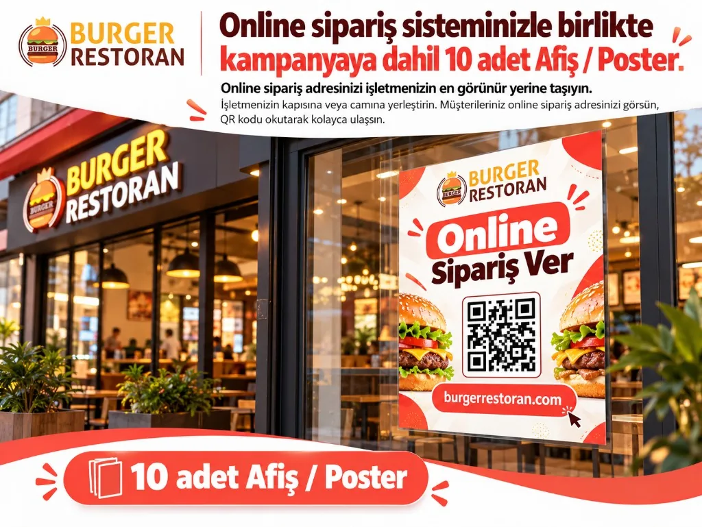 Printed poster for the online ordering system