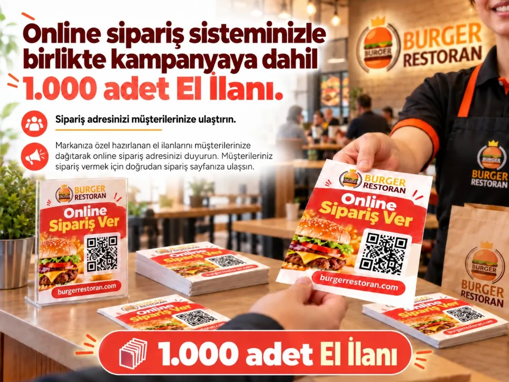 Printed flyer for the online ordering system