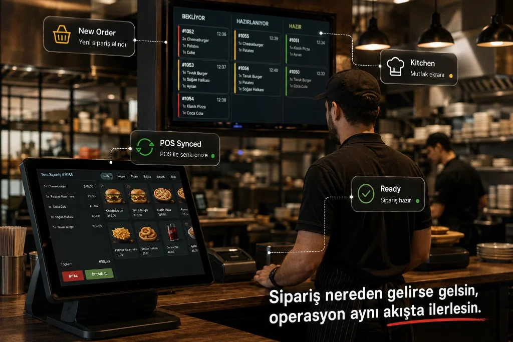 POS and kitchen display in one operations flow