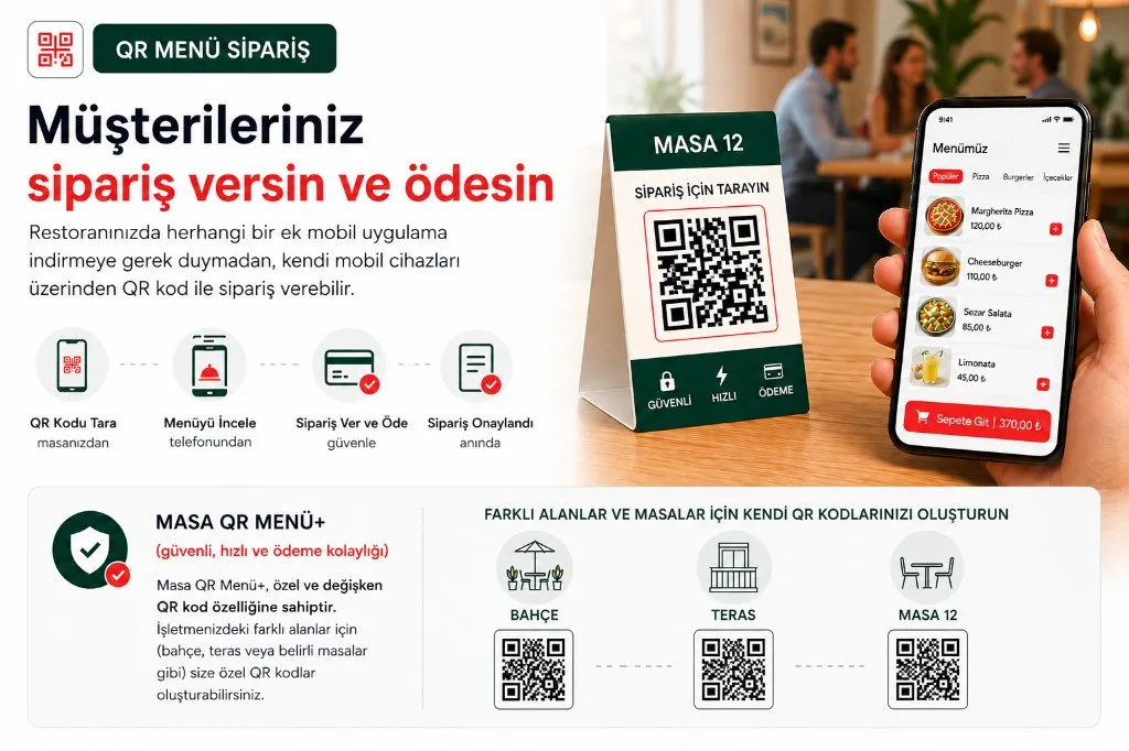 QR order and pay screen