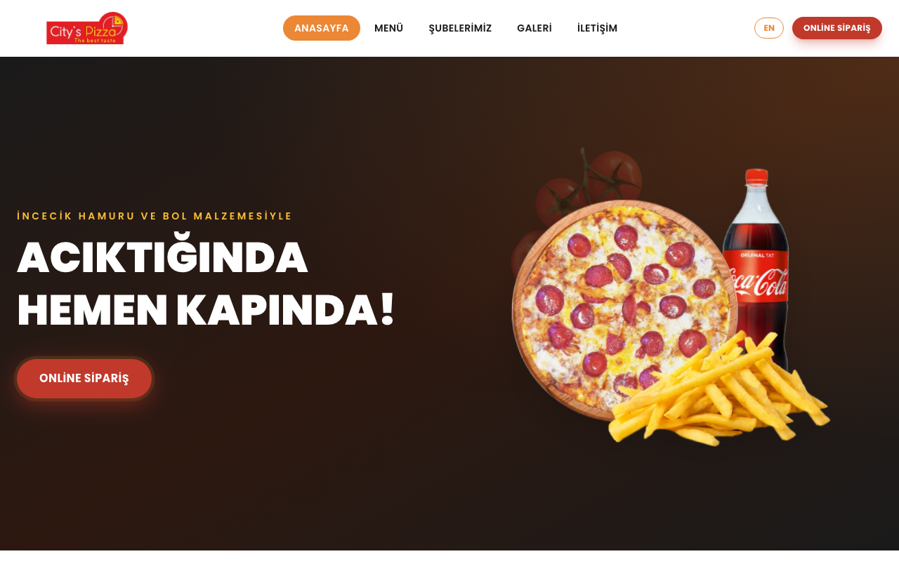 City's Pizza restoran web sitesi