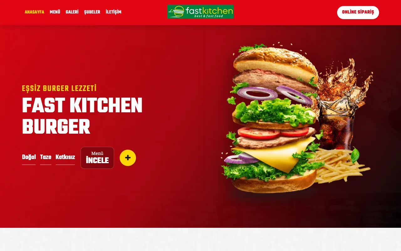 Fast Kitchen restoran web sitesi