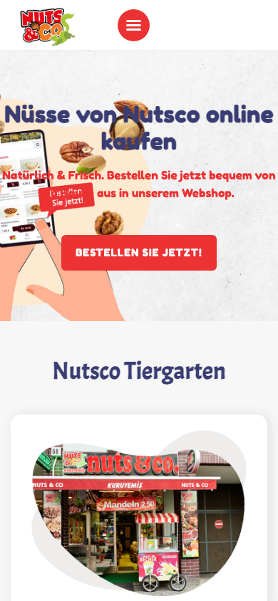 Nutsco Website Mobilansicht